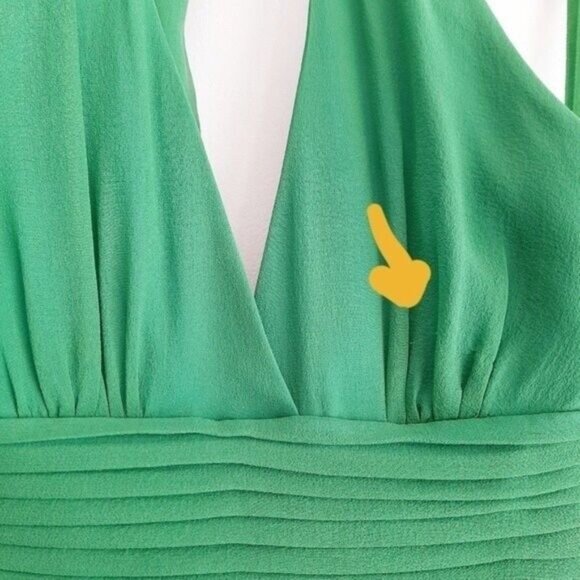 BCBG MaxAzria Silk Ombre Halter Dress Blue Green Sz 0 Flawed - Picture 8 of 15